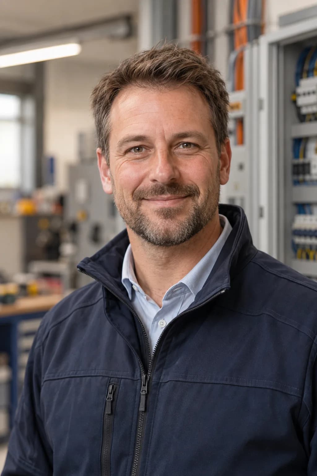 Max Muster, Elektrotechnikermeister und Geschäftsführer der Elektro Muster GmbH